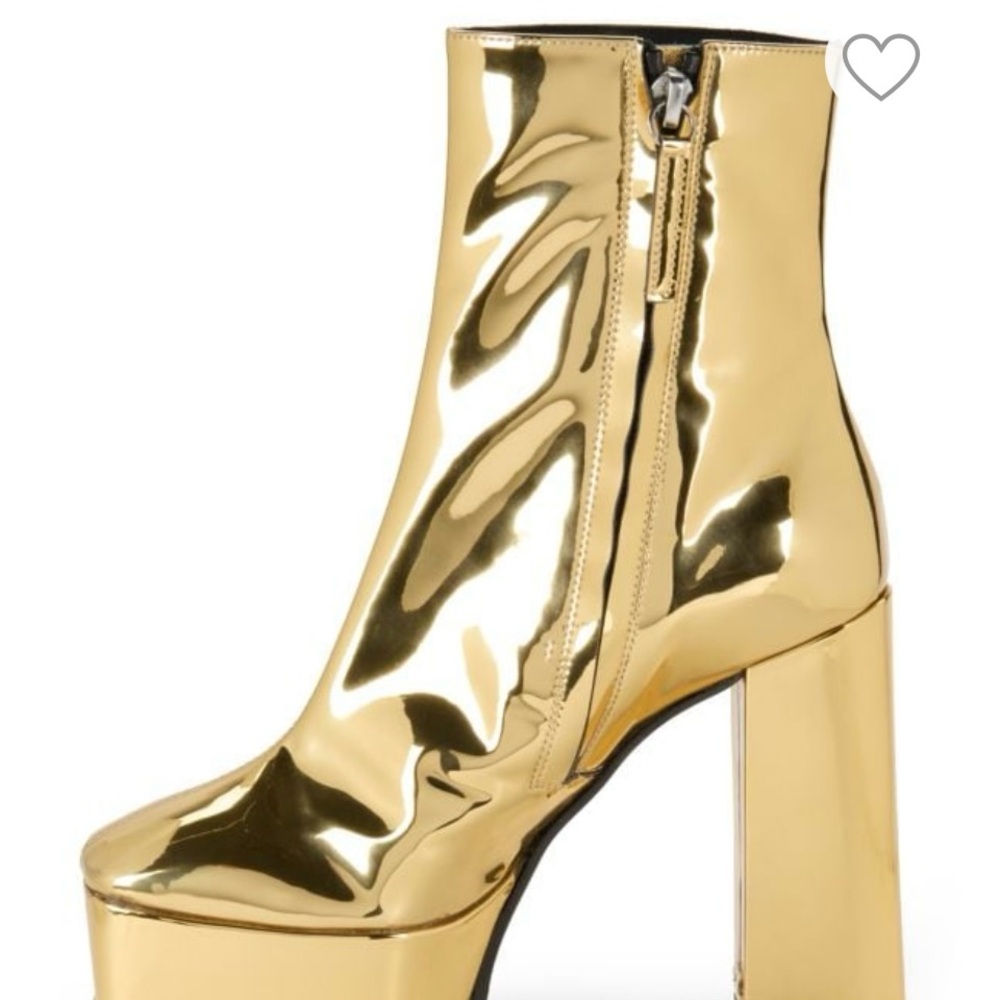 Giuseppe Zanotti Gold Heeled Boots with Platform